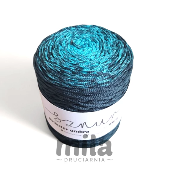 Poliészter Ombre 3mm Azúrkék/Üveg