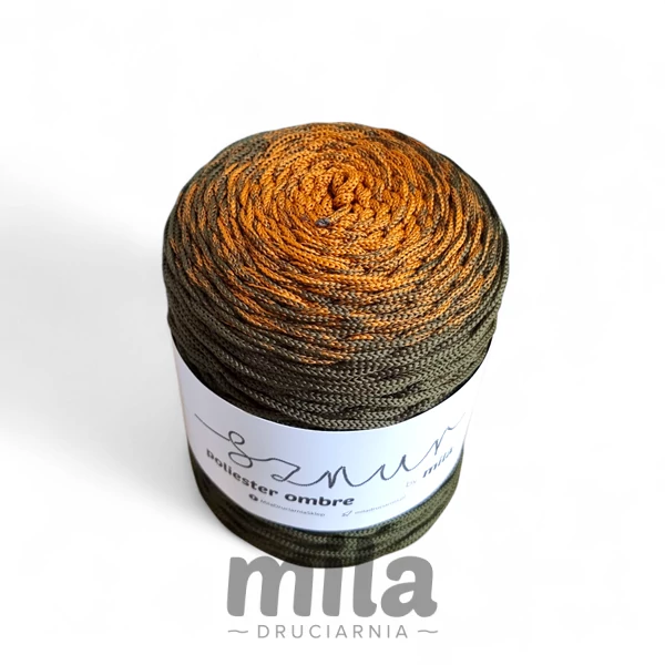 Poliészter Ombre 3mm Mustársárga/Khaki