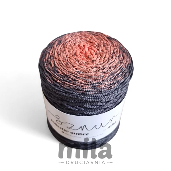 Poliészter Ombre 3mm Lazac/Acél