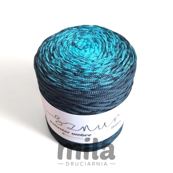 Poliészter Ombre 3mm Azúrkék/Üveg